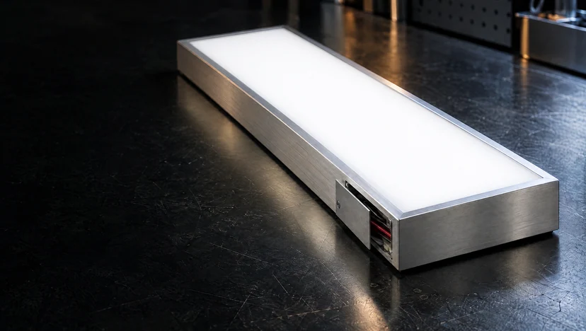 Concept pencahayaan: uji nyala neon box.